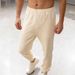 Men's Clothing Casual Loose Fit Casual Fleece-Lined Jogger Pants - Relaxed Fit, Elastic Cuffs, Solid Color, Comfortable & Stylish For Everyday Wear_viptrois.com