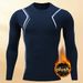 Men's Thermal Compression Base Layer – Fleece-Lined Long Sleeve Workout Shirt For Running, Gym & Outdoor Sports (XS-XXL EU/US Sizing) Black/Navy/Grey_viptrois.com