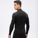 Pure Pure Men's Autumn And Winter Fleece-Lined Gym Shirt High Elasticity Tight-Fitting Sports Running Training Long Sleeve Warm_viptrois.com