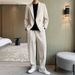 Spring And Autumn New Men's Thin Suit Jacket With A Casual Feel, Light And Mature Style, Small Suit Set With Loose Fit, Cool And Trendy Style_viptrois.com