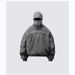 Unisex Zip-Up Hoodie With Full-Face Zipper & Eye Cutouts - Trendy Streetwear Pullover For Men & Women (Black/Gray, S-XXXL)_viptrois.com