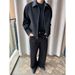 Men's Clothing Striped Splicing EdgeMen's Stripe Paneled Faux Two-Piece Jacket With Raw Hem Cleanfit Minimalist Style For Spring & Autumn_viptrois.com
