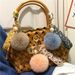 Bag Charm Creative Floral Ribbon Keychain Cute Plush Bag Pendant Small Fresh Pearl Car Key Chain Accessories Pendant_viptrois.com