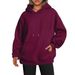Oversized Drop Shoulder Sleeve Women's Plus Size Hooded Sweatshirt_viptrois.com