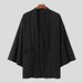 Men's Oversized Batwing Sleeve Open Front Longline Cardigan - Solid Color Slim Fit Casual Coat For Performances & Daily Wear_viptrois.com