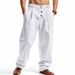 Men's Clothing Spring And Summer New Season Breathable Cotton And Linen Loose Casual Sports Pants_viptrois.com