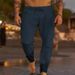 Men's Clothing Solid Color Drawstring Cotton And Linen Loose Casual Beach Casual Shorts_viptrois.com