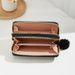Women's Diamond Embroidery Long Wallet - Glitter Wristlet Clutch With Double Zipper & Multi-Card Slots (Elegant Solid Color Purse For Women)_viptrois.com