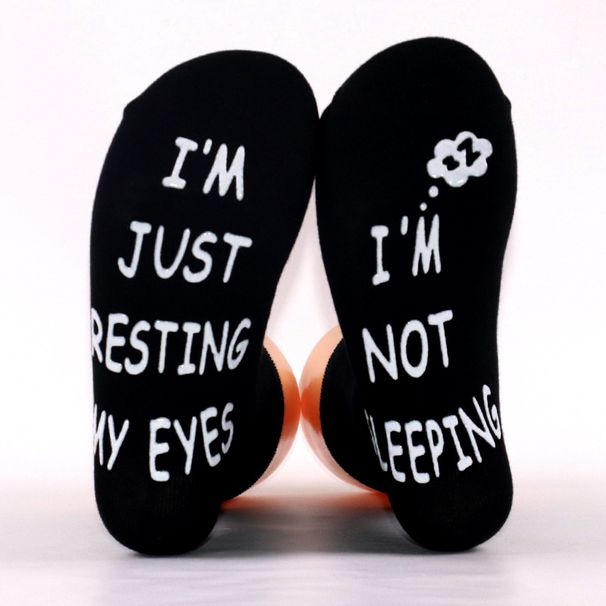 Cotton midtube socks Creative letter soles non-slip adhesive floor socks funny socks_viptrois.com