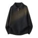Men's Premium Half-Zip Polo Knit Sweater – Classic Old Money Style Pullover (Black/Charcoal/Beige) – Comfort Fit, Breathable & Stretchable_viptrois.com
