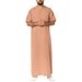 Men's Clothing Muslim Short Sleeved Long Shirt Robe_viptrois.com