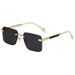 Retro Square Frame Sunglasses - Frameless Driving Style (Unisex Design, Lightweight & Fashionable)_viptrois.com