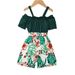 Mother & Kids INS Girls Fashion Popular Flower Full Print Patchwork Summer Jumpsuit_viptrois.com