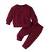 225 New Spring And Autumn Cross Border Baby Girl Round Neck Long Sleeve Top + Letter Printed Pants Two Piece Set In Stock_viptrois.com