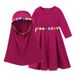 Kids’ Clothing spring and autumn style Girls' long sleeved solid color dress + headscarf two piece children's skirt ins_viptrois.com