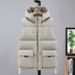 Men's Clothing Men's Sleeveless Fleece Vest - Warm Quilted Cotton Padded Vest For Autumn & Winter, Casual Layering Piece (Beige, Black)_viptrois.com