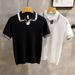 Men's Knit Polo Shirt – Summer Retro Style Short Sleeve Turn-Down Collar T-Shirt, Breathable & Comfortable Casual Top For Vacation & Everyday Wear_viptrois.com