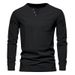Autumn Winter Casual V-Neck Fashion Trend Sports Slim Pocket Men's T-Shirt Long Sleeve Top_viptrois.com