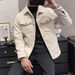 Men’s Wool-Blend Short Lapel Coat – Lightweight Winter Jacket (Black/Apricot, S-XXXL)_viptrois.com
