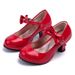 Girls High Heels Princess Shoes 2024 Spring And Autumn Children's Leather Shoes For Middle And Large Children Red Student Performance Dance Shoes_viptrois.com