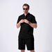 Men's Clothing Summer New Men's Solid Color Cardigan Button Down Short Sleeved Casual Shirt Short Sleeved Suit_viptrois.com