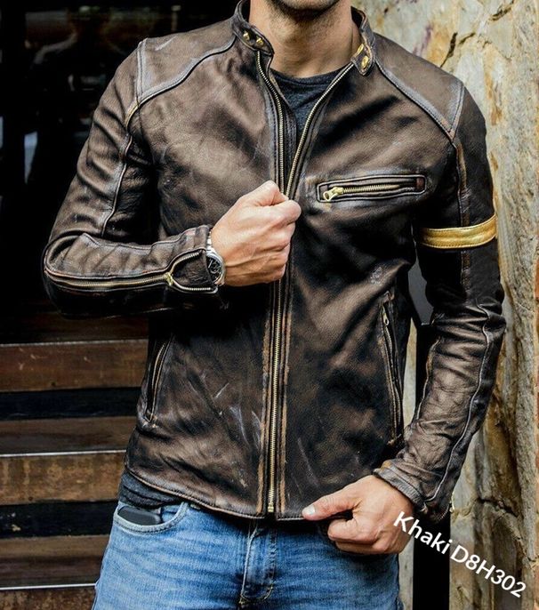 Loom Foreign Trade European And American Clothing Youth Stand Collar Punk Men's Motorcycle Leather Jacket_viptrois.com