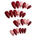 Wearable Nails 24 Pieces Almond Shaped Wine Red Christmas Style Five Pointed Star Ins Style False Nails Detachable Nail Art Nail Pieces_viptrois.com