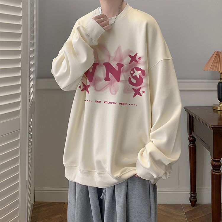 Autumn New Hoodie Retro Round Neck Pullover Top Loose Casual Jacket_viptrois.com