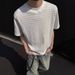 Men's Clothing Texture Jacquard Round Neck Short Sleeved T Shirt Trendy Loose Couple Half Sleeved Tops_viptrois.com