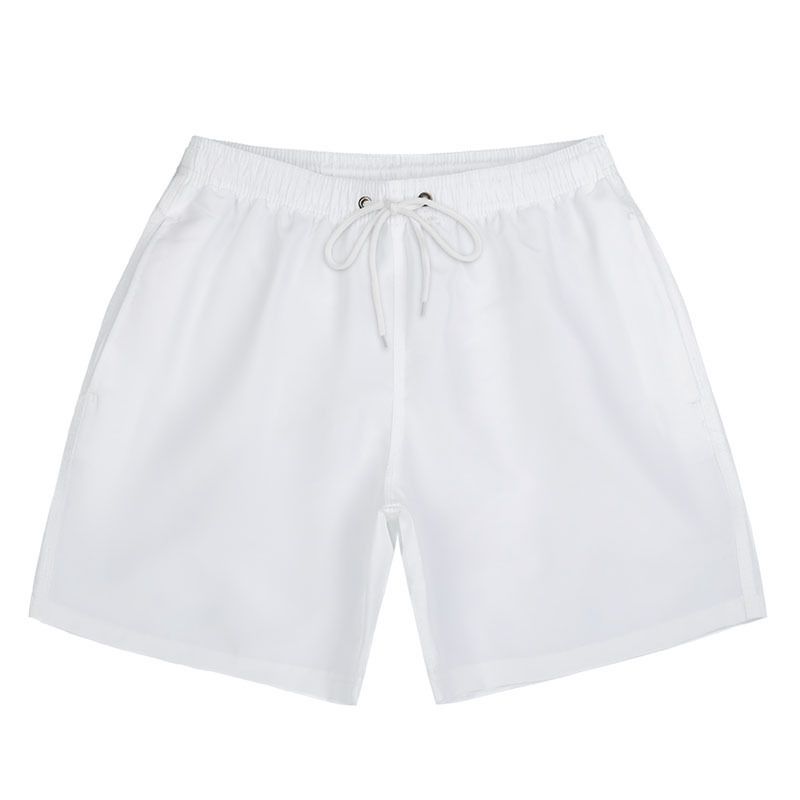 New Men's Quick Drying Swim Trunks Solid Color Casual Beach Shorts Four Point Lined Design_viptrois.com