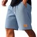 Men's Clothing Waffle Knit Shorts 5-Inch Inseam Casual Lounge Athletic Breathable Quick-Dry Flat Front Drawstring_viptrois.com