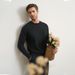 Men's Clothing Wool Blend Crew Neck Sweater - Classic Old Money Style Knit Pullover For Autumn & Winter (White, Black, Brown) | Slim Fit, Breathable_viptrois.com