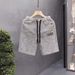 Men's Clothing High End Twill Embroidered Shorts Summer Loose Straight Large Pants Casual Outer Wear Five Point Sports Pants_viptrois.com