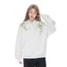 Plant Vine Floral Embroidery Hoodie Unisex Trendy High Street Vibe Niche Design Loose Sweatshirt_viptrois.com
