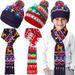 Christmas Women's Scarves Knitted Hat Hat Scarf Set With LED Light New Year Festival Elk Jacquard Wool Hat_viptrois.com