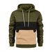 New Autumn And Winter Fashion Color Matching Sweatshirt Men's Stitching Plus Size Hoodie_viptrois.com