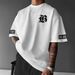 Men's Clothing Cross Border European And American New Fashion Brand Men's Summer Round Neck Loose Letter Short Sleeved T Shirt Top_viptrois.com