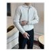 Pure 2024 Autumn Winter Casual Long Sleeve Turn-Down Collar Sweater Men's British Retro Jacquard Mature Slim Fit Knitwear Men_viptrois.com