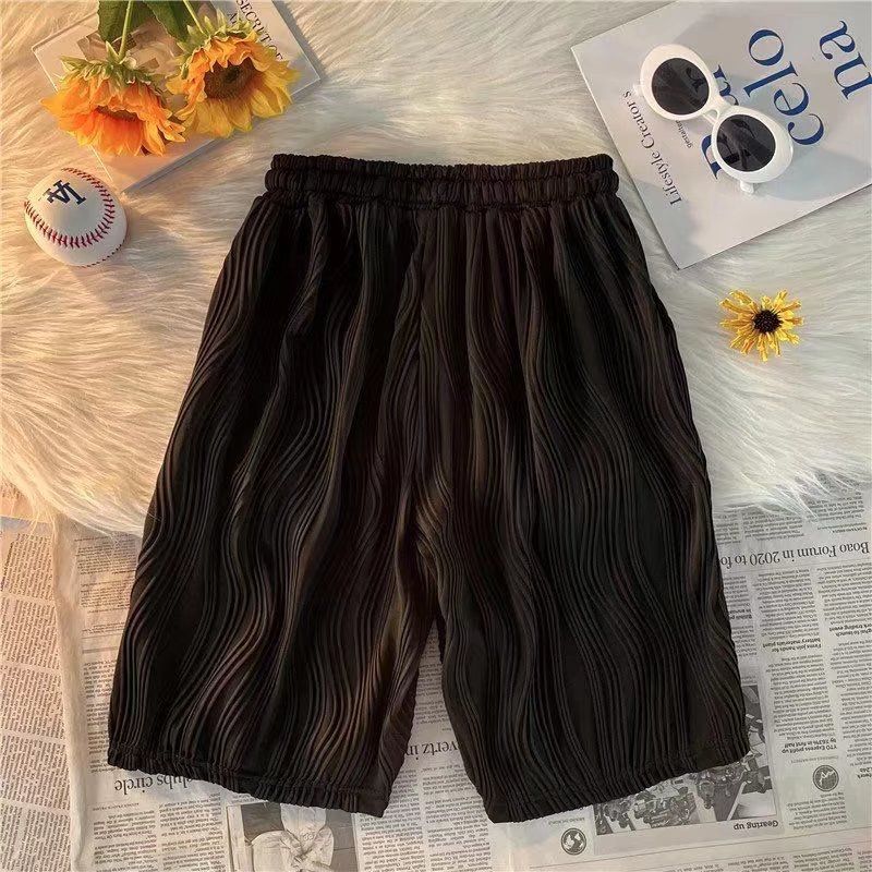 Men's Clothing Men's Casual Striped Ice Silk Shorts Stylish Inspired Trendy Cool Style Versatile Five Point Pants_viptrois.com