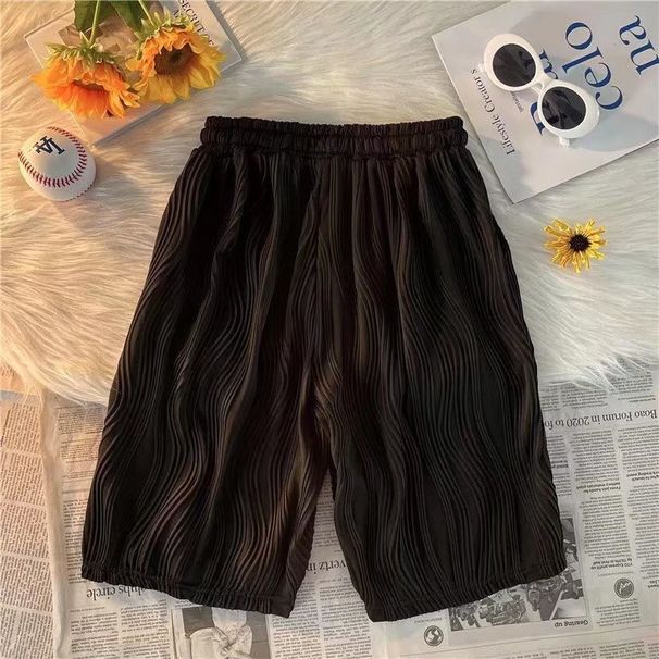Men's Clothing Men's Casual Striped Ice Silk Shorts Stylish Inspired Trendy Cool Style Versatile Five Point Pants_viptrois.com