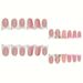 European And American Push On Wearable Nails, Sweet And Cool Flowers, Glittering Diamonds, Duckbill Shaped Short False Nails_viptrois.com