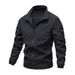 Men's Lightweight Hooded Jacket With Stand Collar - Slim Fit Casual Sports Coat For Fall & Spring (Black, Dark Gray, Navy, Khaki, Army Green)_viptrois.com