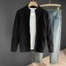 Men's Clothing Stand Collar Cardigan Knitted Jacket Spring And Autumn High End Plaid Sweater Jacket_viptrois.com