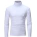 Loom 2022 Spring And Slim Fit Solid Color Half Turtleneck Long Sleeve T-Shirt For Men, Tight Base Shirt, Trendy Mid-Neck_viptrois.com