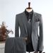 Men's Autumn Slim Fit Suit Set – Korean Style Wedding & Business Blazer With Vest & Trousers, Wrinkle-Resistant Formal Suit_viptrois.com