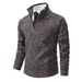 Men's Fleece-Lined Knit Sweater – Slim-Fit Stand Collar Pullover For Winter Warmth_viptrois.com