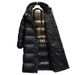 New Black Gold Men And Women, Long White Goose Down Couple Hooded Jacket For Winter_viptrois.com