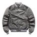Unisex Baseball Jacket – Slim-Fit Button-Up Aviator Style, Ribbed Hem & Utility Pockets (Black/Army Green/Gray, S-5XL, All-Season Casual Wear)_viptrois.com