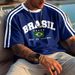 2024 Cross Border Hot Sale 3D Printed Unisex Fashion Retro Large Loose Brazil National Football Team T Shirt_viptrois.com