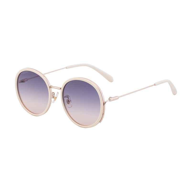 New Fashion Round Frame Polarized Sunglasses Women's Personality Street Shooting Sunscreen Sunglasses Women's_viptrois.com